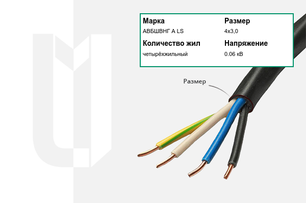 Силовой кабель АВБШВНГ А LS 4х3,0 мм