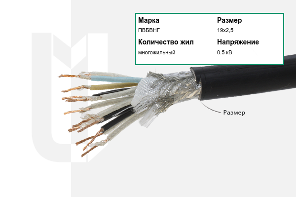 Силовой кабель ПВБВНГ 19х2,5 мм